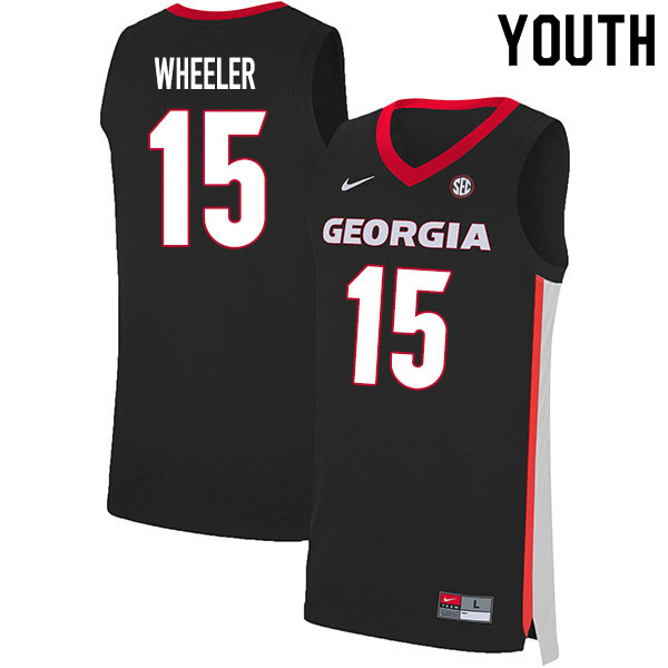 2020 Youth #15 Sahvir Wheeler Georgia Bulldogs College Basketball Jerseys Sale-Black
